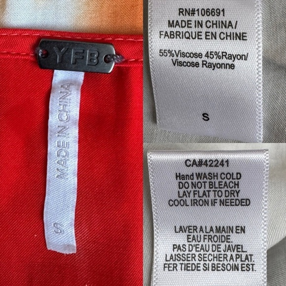 Young Fabulous & Broke The Siren Maxi Dress in Red Rainbow Wash Small - Picture 11 of 14